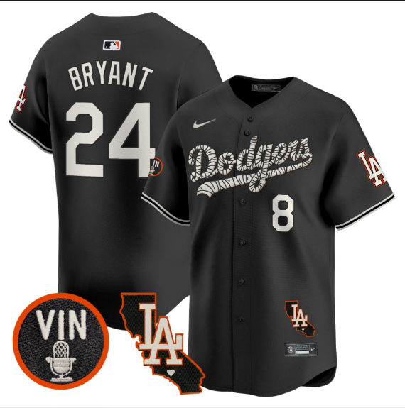 Men Los Angeles Dodgers #24 Bryant 2025 black Limited Stitched Jersey